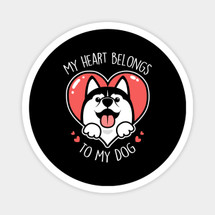 Valentine's Day Husky Dog Magnet